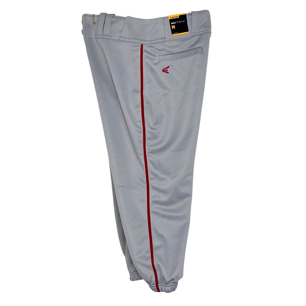 Easton‎ Baseball Pants Medium Gray Red Rival+ Piped Knicker A167162GYRDM